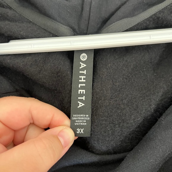 Athleta Purana Wrap Sweatshirt 3XL NWT $89 Gray Cris Cross Hood Knit - Picture 7 of 10